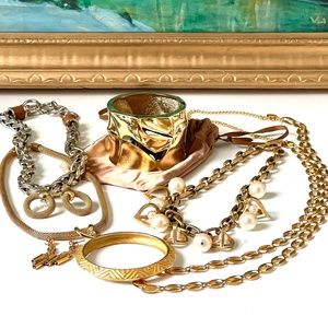 Modernist Jewelry LOT - Geometric Contemporary - Gold Tone - Some Signed